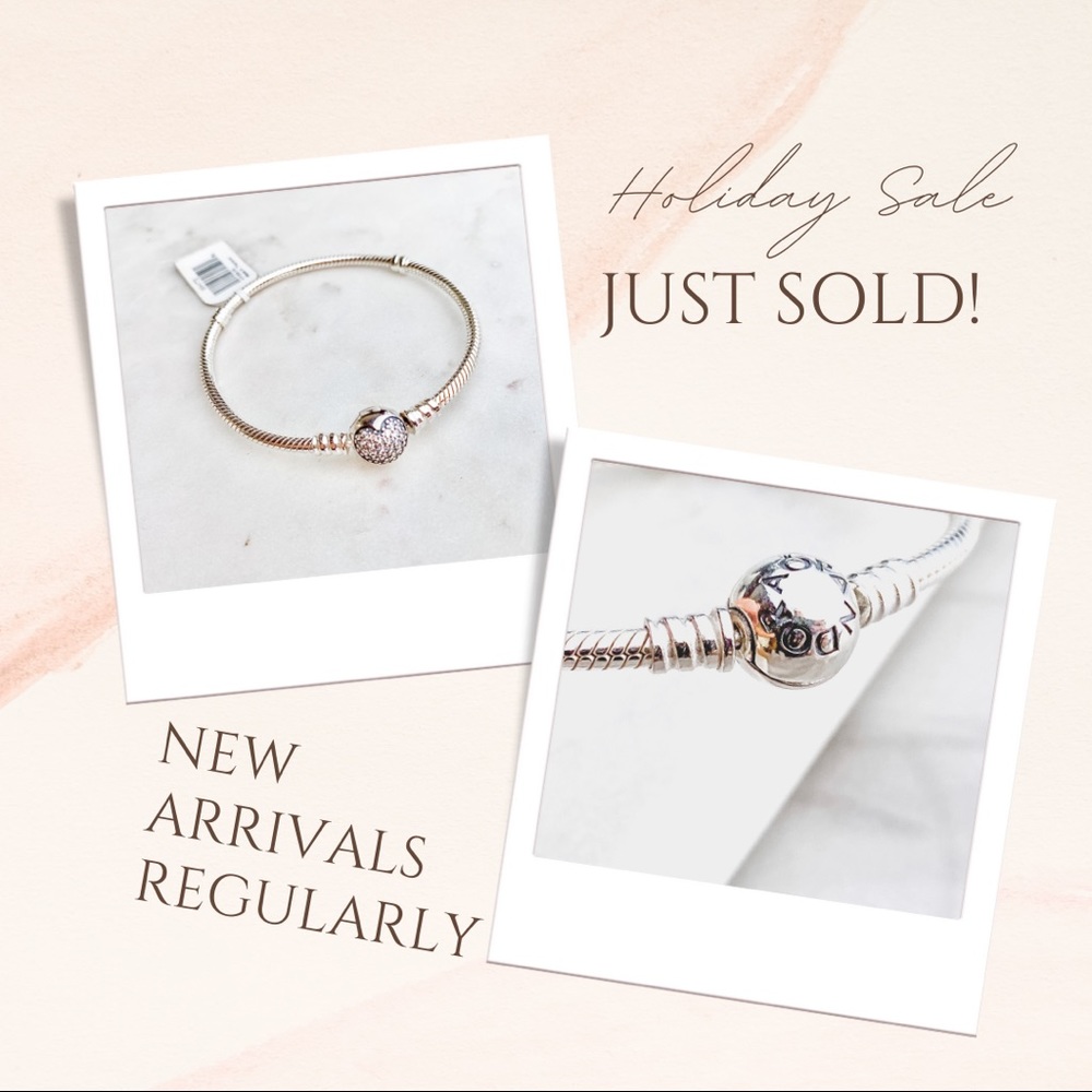Pandora Moments Sparkling Heart bangle Sterling Silver Bracelet 925